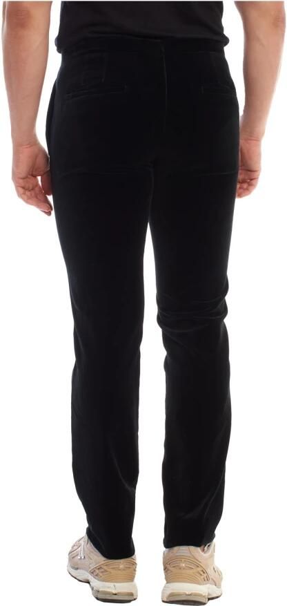 Emporio Armani Fluwelen broek voor verfijnde stijl Black Heren - Foto 3