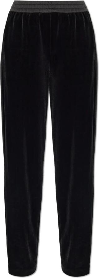 Emporio Armani Fluwelen loszittende broek Black Dames - Foto 5