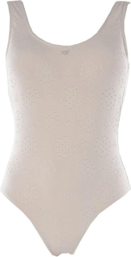 Emporio Armani Geborduurde Badpak Beige Dames