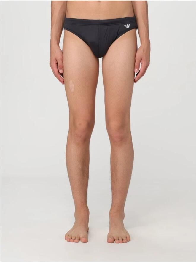 Emporio Armani Geborduurde logo zwembroek Zwart Black Heren