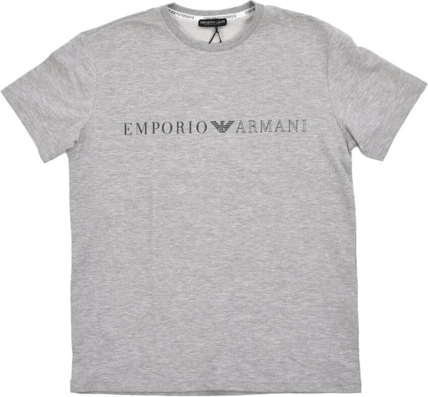 Emporio Armani Gedrukt Logo T-shirt 100% Katoen Gray Heren