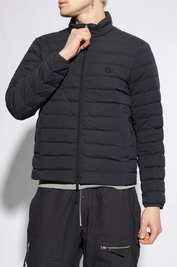 Emporio Armani Paddedylon Hoge Kraag Zwarte Puffer Jas Black Heren - Foto 6