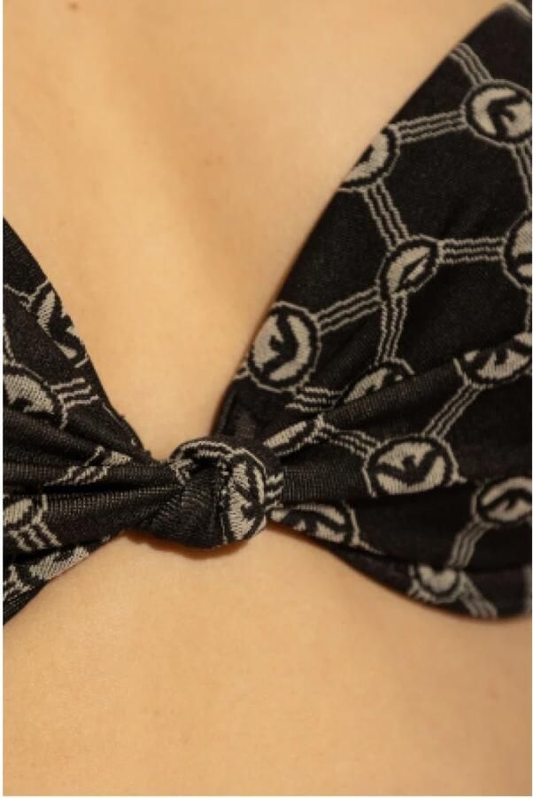 Emporio Armani Gewatteerde Logo Bikini Set Zwart Black Dames