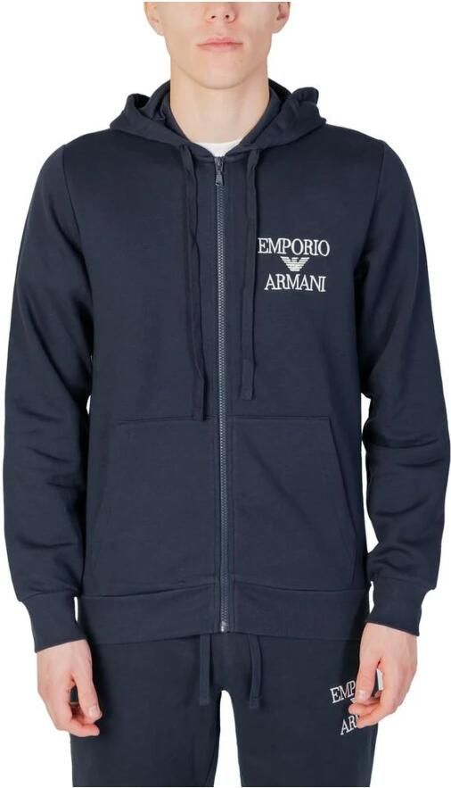 Emporio Armani Geborduurde Logo Rits Hoodie Armani Blue Heren - Foto 3