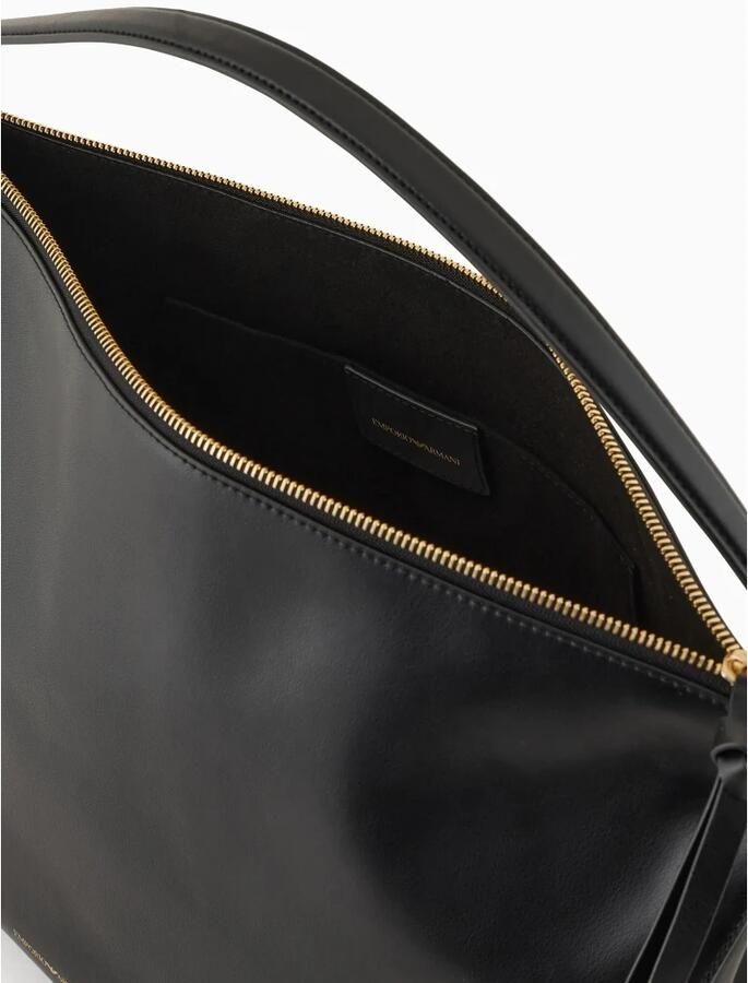 Emporio Armani Glad leren enkele handvat zwarte tas Black Dames - Foto 3