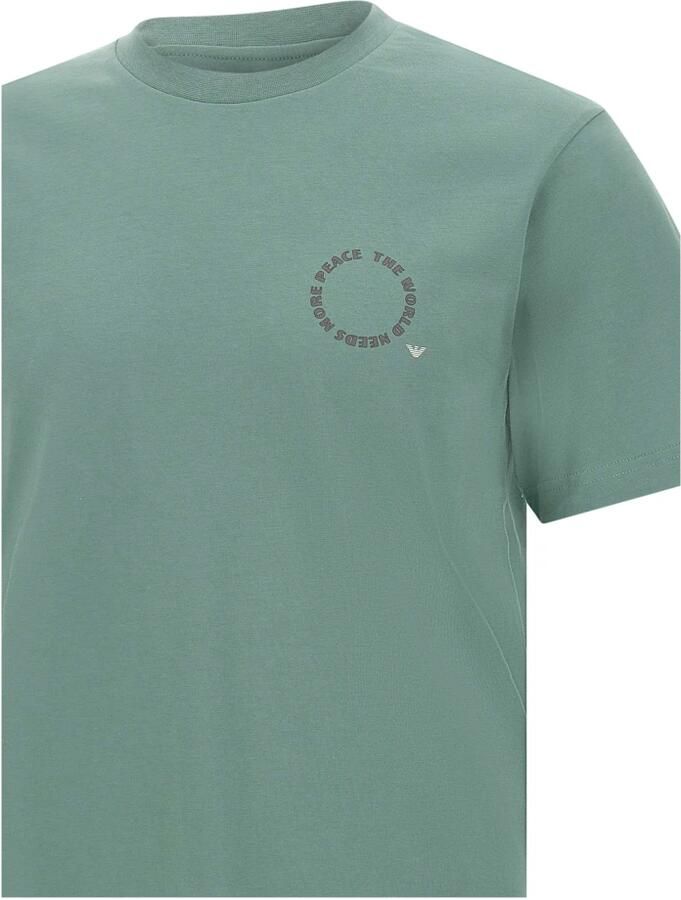 Emporio Armani Groene Katoenen T-shirt Stormy Sea World Green Heren - Foto 2