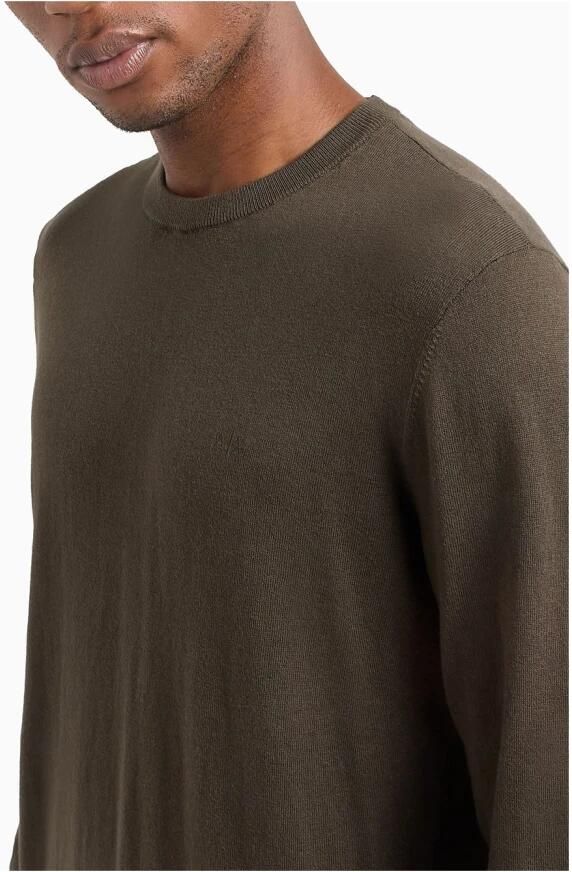 Armani Exchange Groene Trui Ronde Hals Elegant Comfort Green Heren