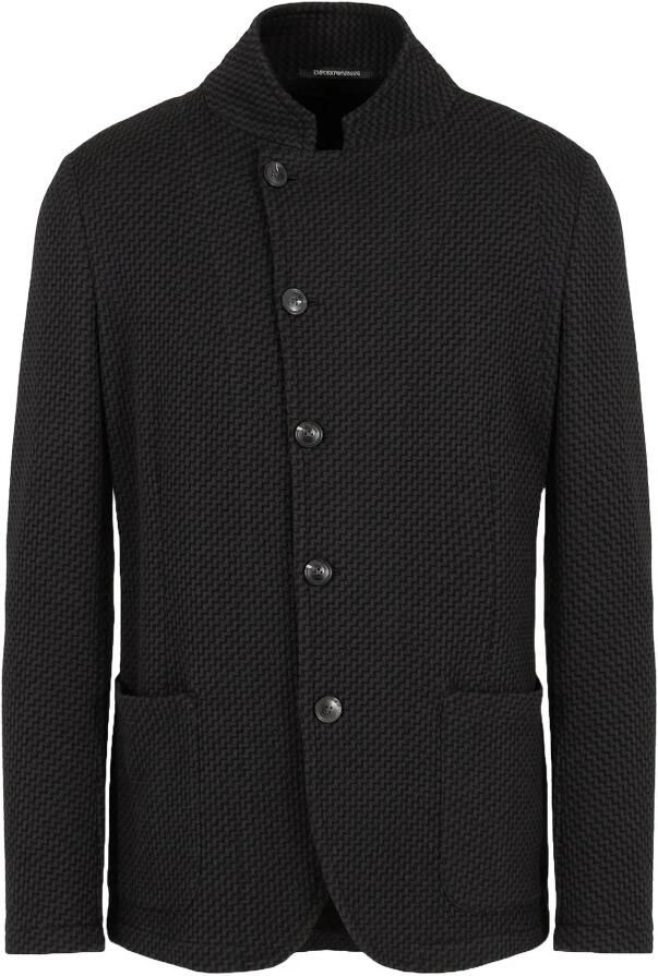 Emporio Armani Guru Kraag Jas 3D Effect Black Heren - Foto 3