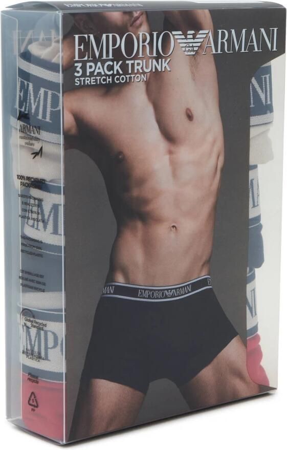 Emporio Armani Boxershort met label in band in een set van 3 stuks model 'Fashion'