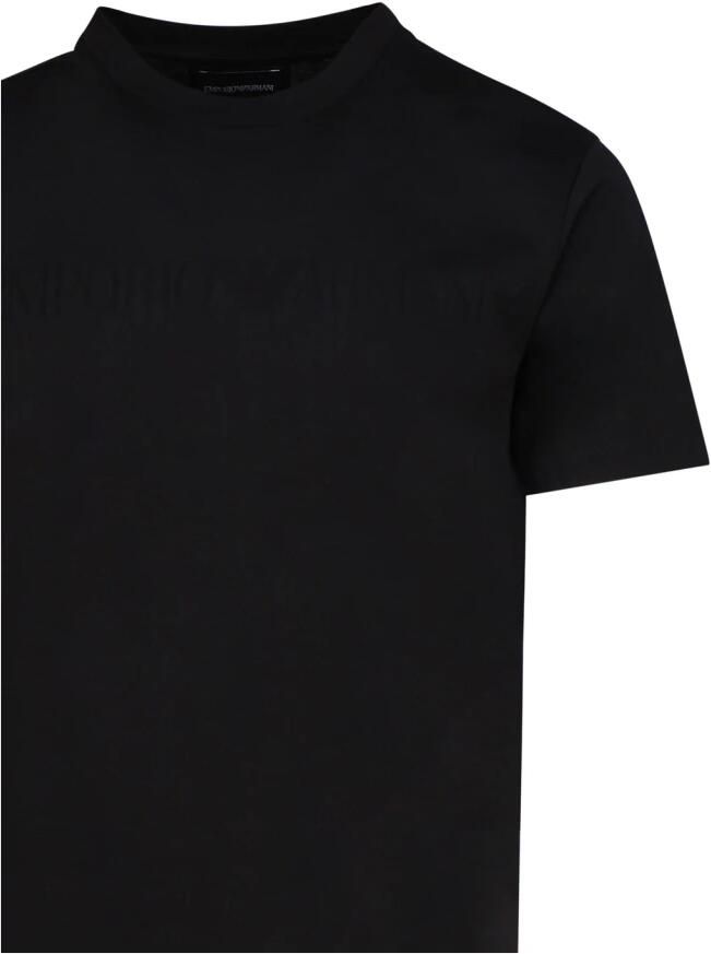 Emporio Armani Zwarte Lyocell Logo T-Shirt Korte Mouw Black Heren - Foto 2