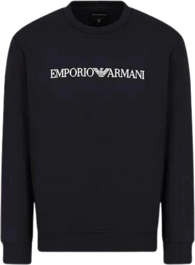 Emporio Armani Katoenen Sweatshirt met Logo Print Black Heren