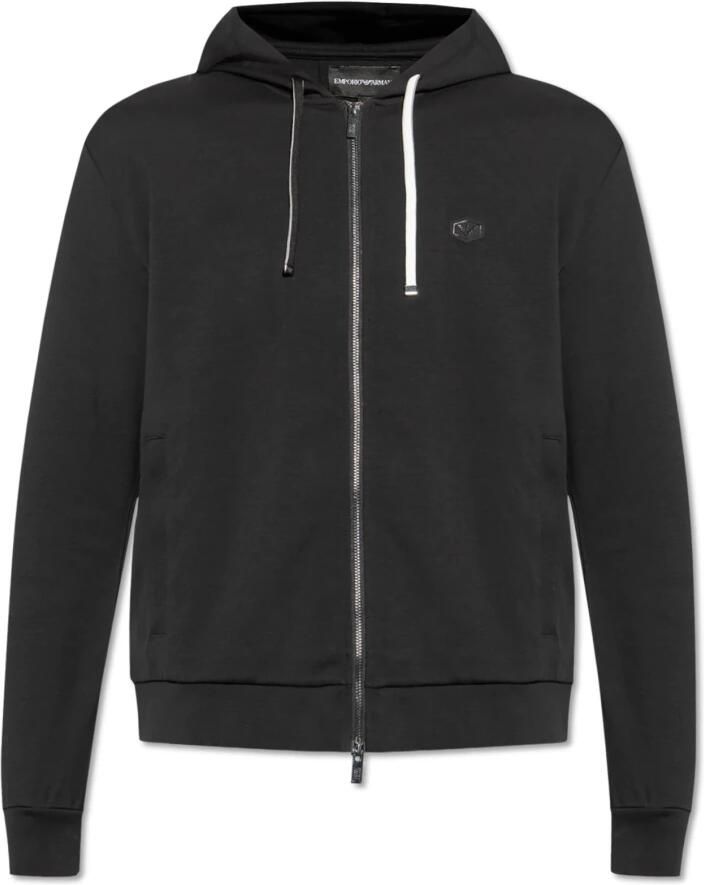 Emporio Armani Blauwe Zip-through Sweatshirt met Logo Appliqué Blue Heren - Foto 3