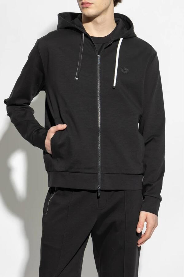 Emporio Armani Blauwe Zip-through Sweatshirt met Logo Appliqué Blue Heren - Foto 7