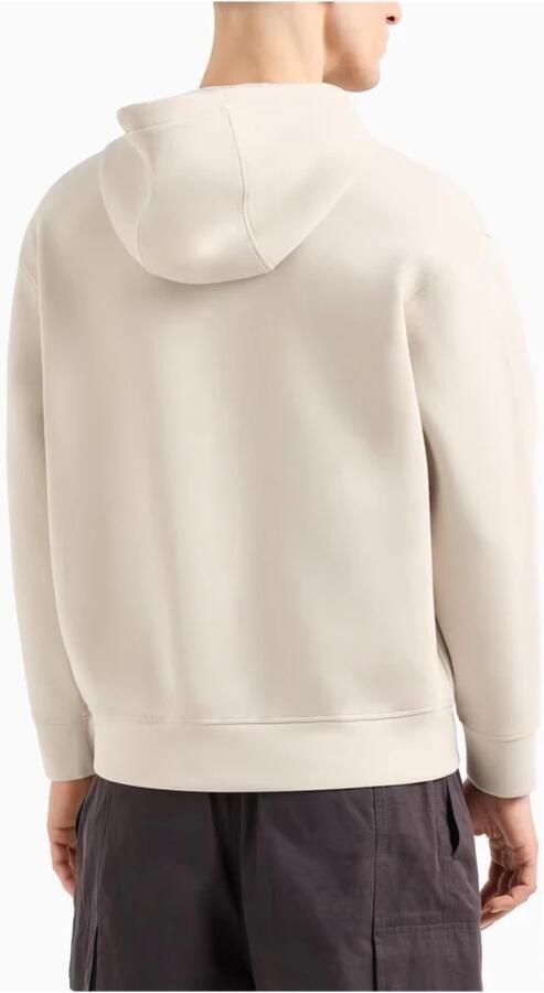 Emporio Armani Hoodie Met Logo Reliëf En Rits Beige Heren - Foto 2