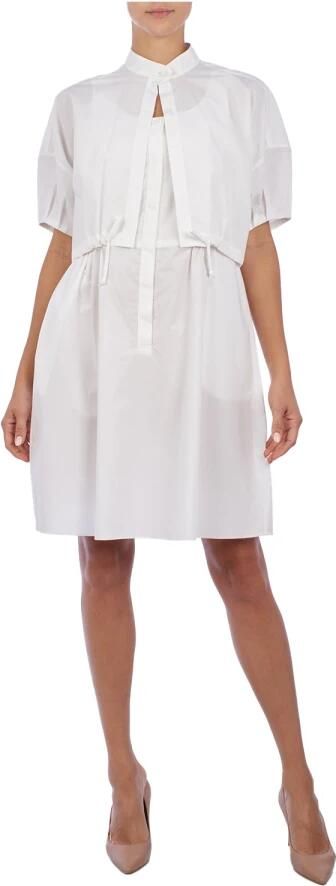 Emporio Armani Innovatieve Gelaagde Jurk met Elastische Taille White Dames - Foto 6