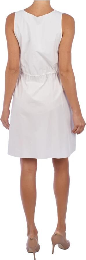 Emporio Armani Innovatieve Gelaagde Jurk met Elastische Taille White Dames - Foto 4