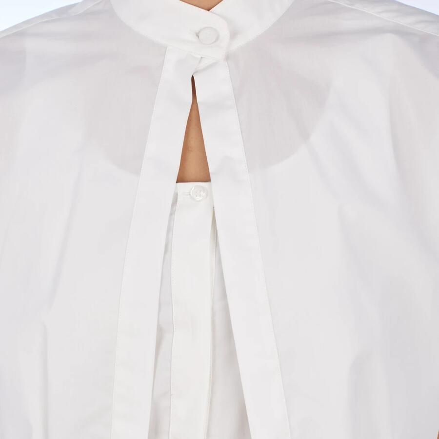 Emporio Armani Innovatieve Gelaagde Jurk met Elastische Taille White Dames