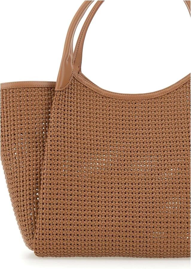 Emporio Armani Karamel geweven handtas met metalen bedel Brown Dames - Foto 2