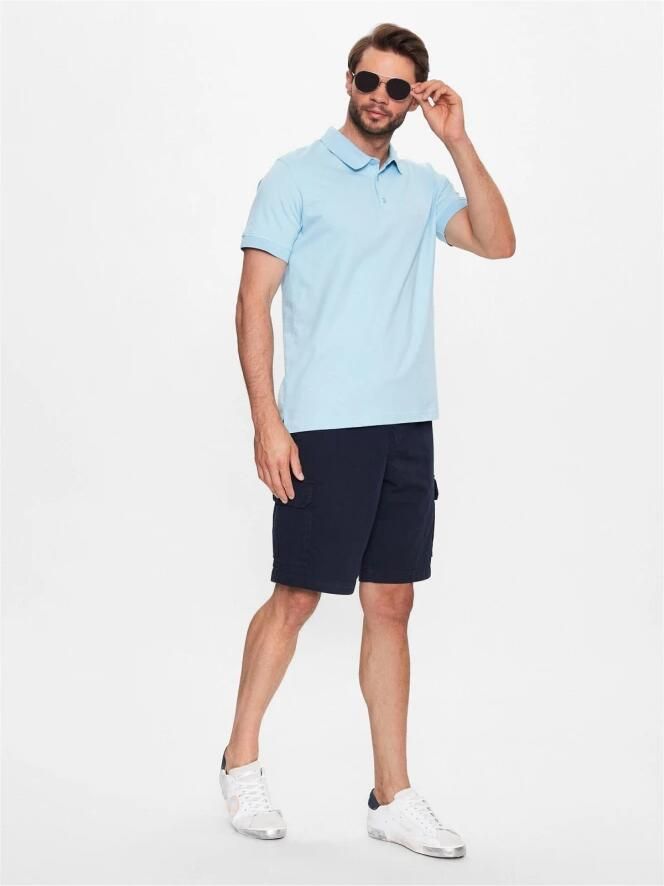 Emporio Armani Katoenen Cargo Shorts Les Bleus Blue Heren