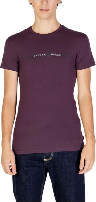 Emporio Armani Katoenen Heren T-shirt Herfst Winter Collectie Purple Heren - Foto 5
