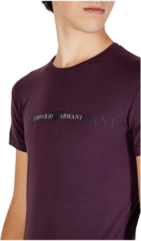 Emporio Armani Katoenen Heren T-shirt Herfst Winter Collectie Purple Heren