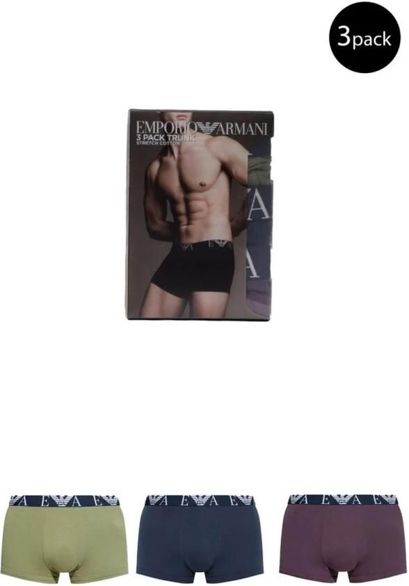 Emporio Armani Boxershort met elastische band met label in een set van 3 stuks