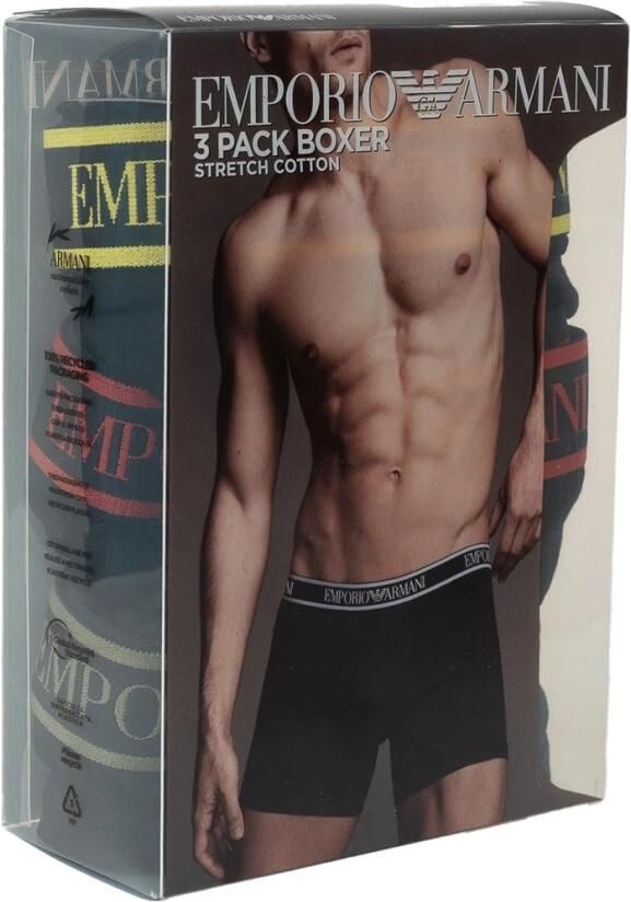 Emporio Armani Zwarte Boxershorts Set Stretchkatoen Black Heren