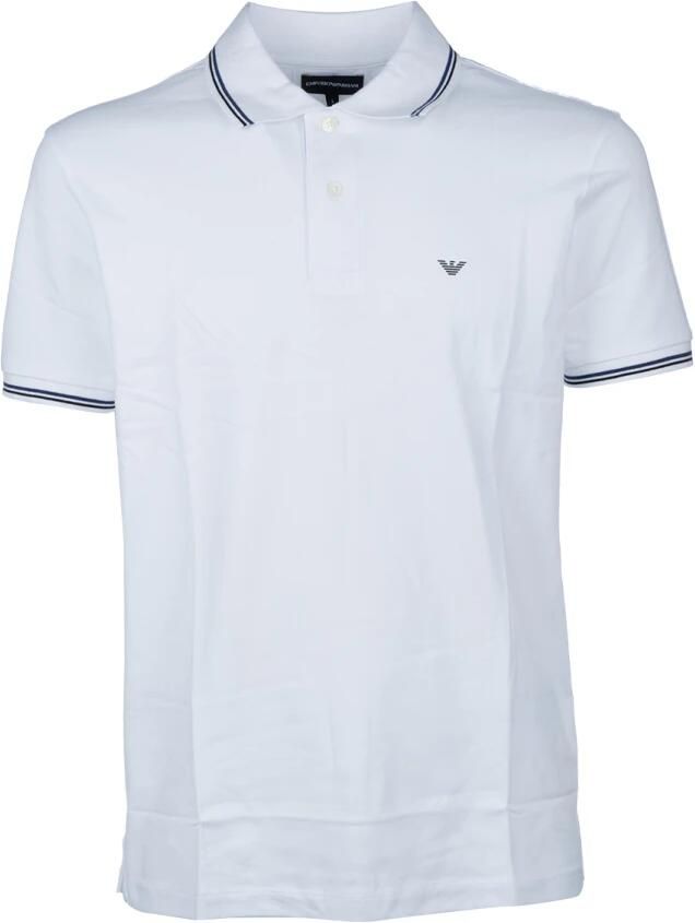 Emporio Armani Polo Shirt met Contrastbies Wit Katoen White Heren - Foto 2