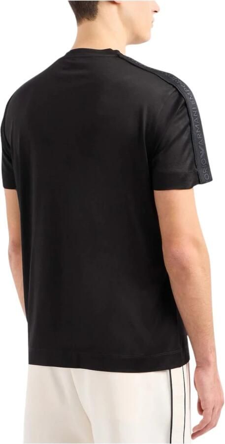 Emporio Armani Zwarte Lyocell Logo T-Shirt Korte Mouw Black Heren - Foto 5