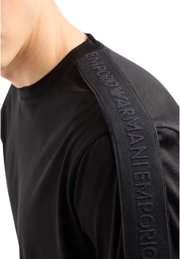 Emporio Armani Zwarte Lyocell Logo T-Shirt Korte Mouw Black Heren - Foto 3