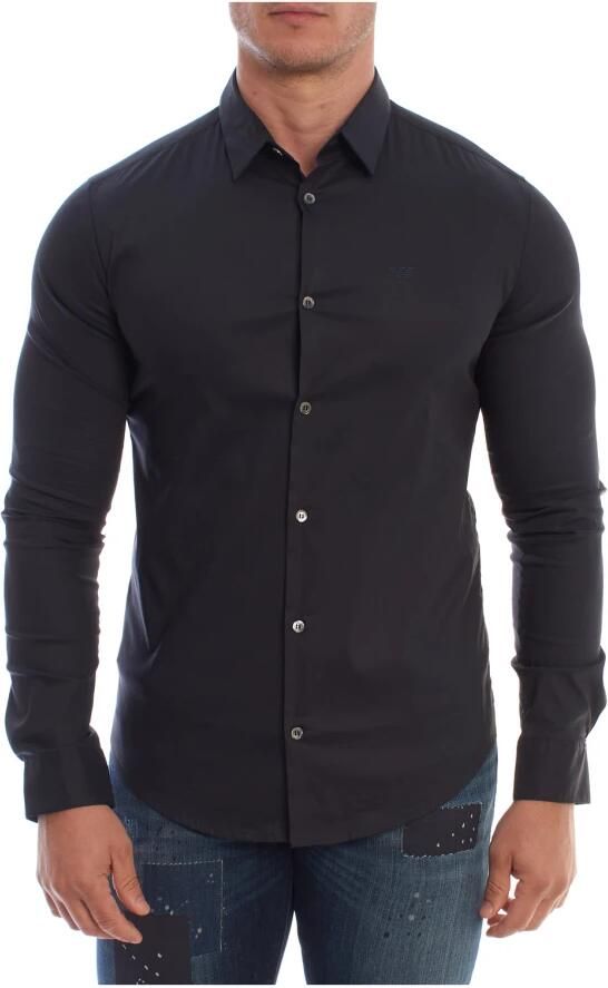 Emporio Armani Lange mouwen overhemd Elegant en veelzijdig Blue Heren - Foto 3