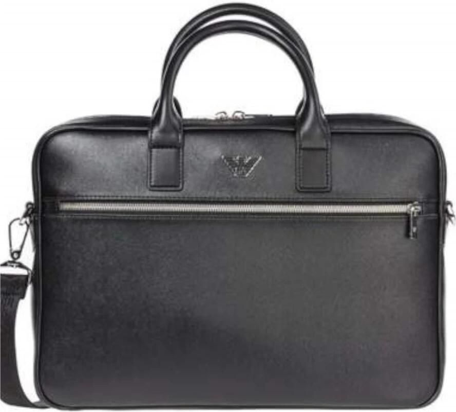 Emporio Armani Laptop tas met ritssluiting en interne vakken Black Unisex - Foto 5