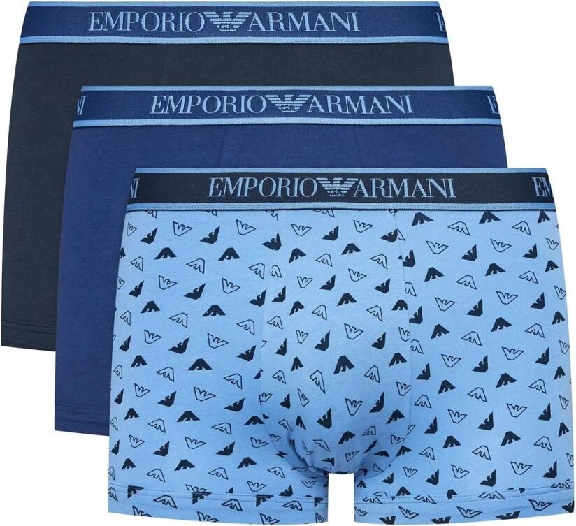Emporio Armani Blauw Katoenen Ondergoed Collectie Herfst Winter Blue Heren