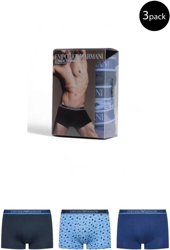Emporio Armani Blauw Katoenen Ondergoed Collectie Herfst Winter Blue Heren - Foto 3