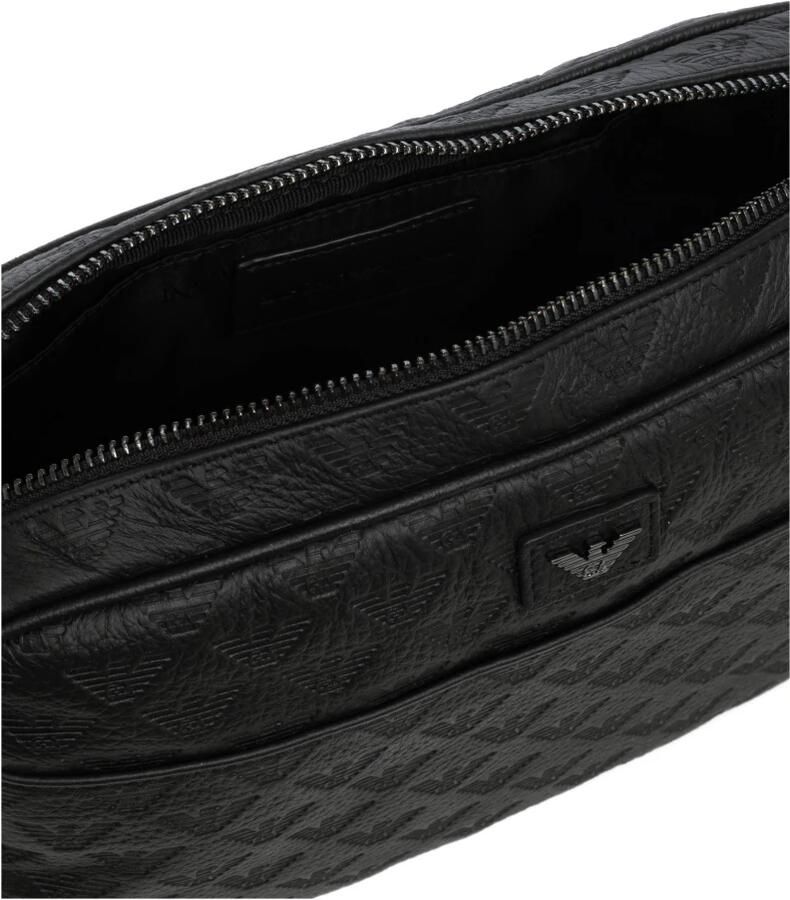 Emporio Armani Logo Crossbody Tas met Ritssluiting Black Heren
