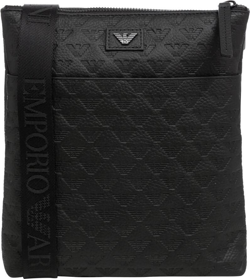 Emporio Armani Logo Crossbody Tas met Verstelbare Band Black Heren - Foto 4