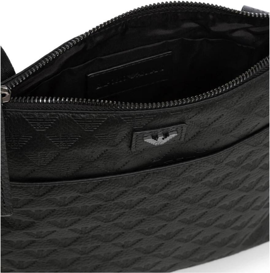 Emporio Armani Logo Crossbody Tas met Verstelbare Band Black Heren