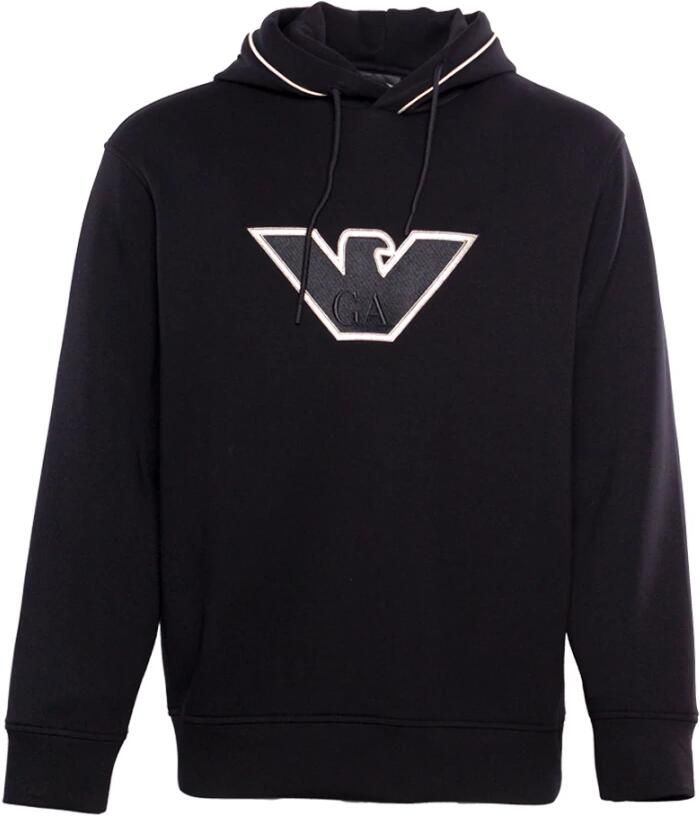 Emporio Armani Herenhoodie van dubbel jersey Heren Double Jersey Hoodie Blue Black Heren - Foto 2