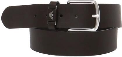 Emporio Armani Logo Gesp Bruin Leren Riem Brown Heren - Foto 3