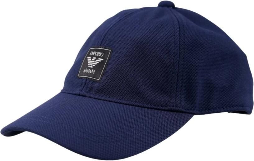Emporio Armani Logo Patch Cap Blauw Blue Heren