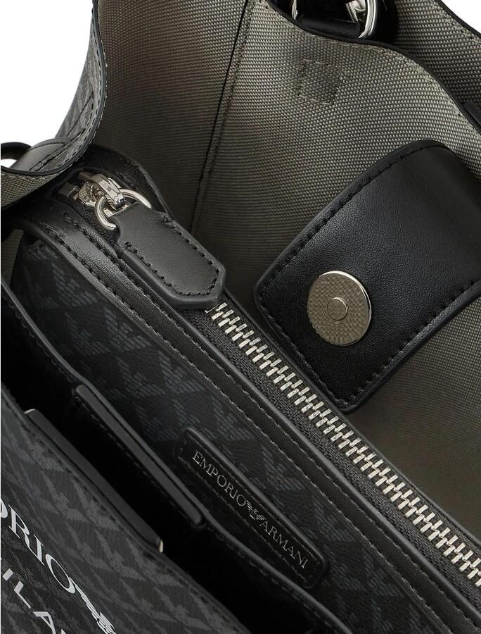 Emporio Armani Handtas met Verstelbare Band en Logo Patroon Black Dames