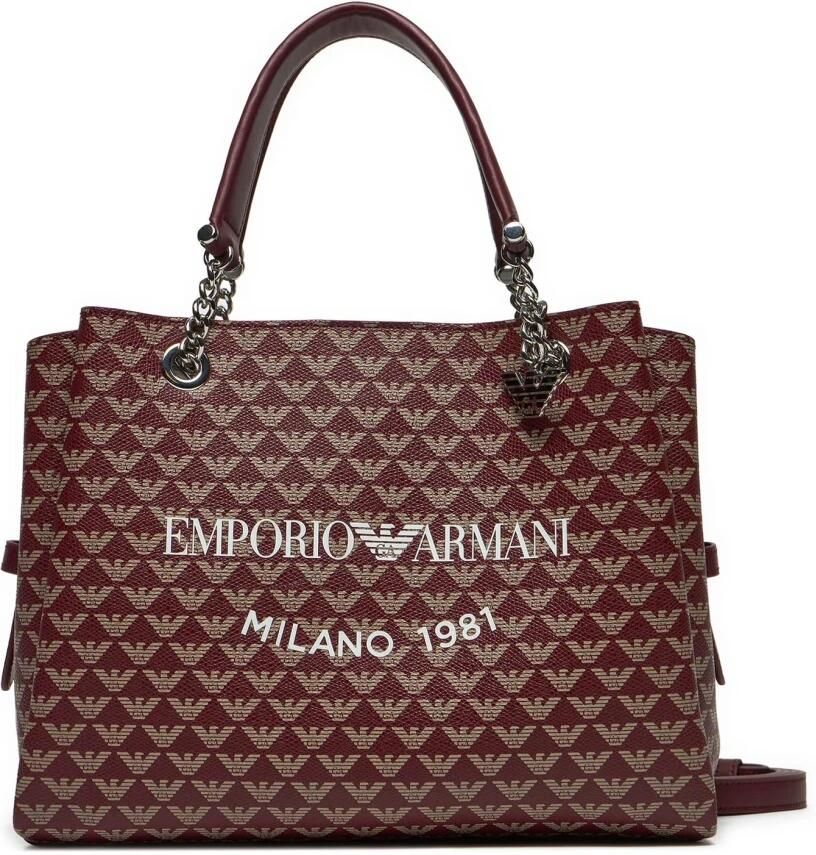 Emporio Armani Logo Print Afneembare Schoudertas Brown Dames - Foto 3