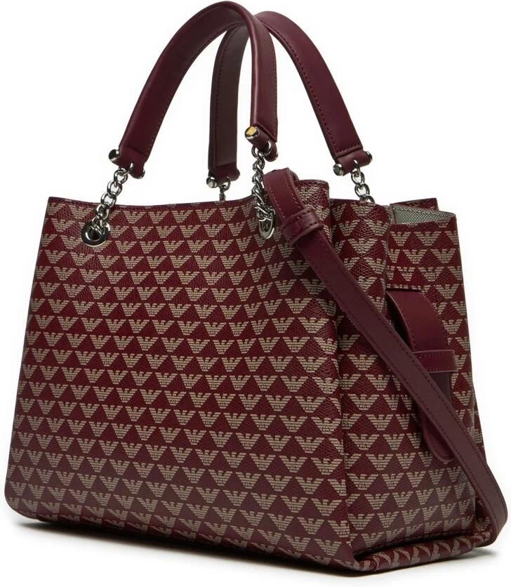 Emporio Armani Logo Print Afneembare Schoudertas Brown Dames