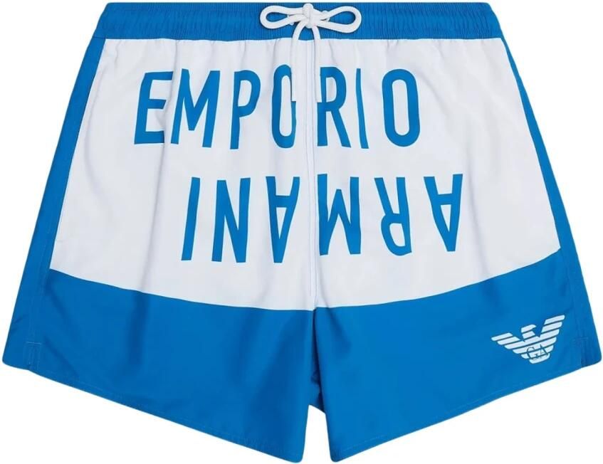 Emporio Armani Logo Print Zwemshorts Blauw Blue Heren - Foto 3