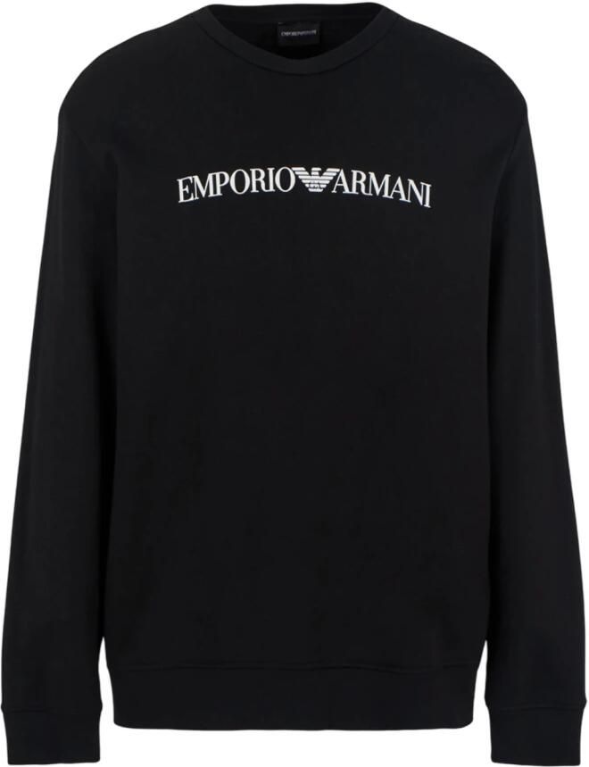 Emporio Armani Logo Sweatshirt Ronde Hals Contrast Brand Black Heren - Foto 2