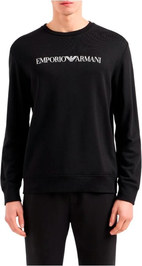 Emporio Armani Logo Sweatshirt Ronde Hals Contrast Brand Black Heren - Foto 9