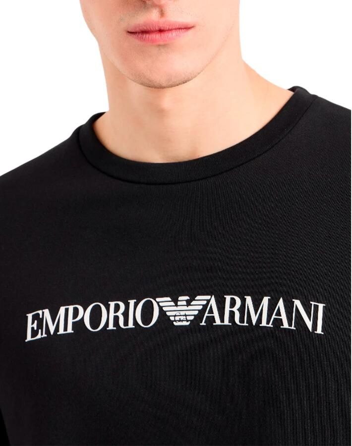 Emporio Armani Logo Sweatshirt Ronde Hals Contrast Brand Black Heren