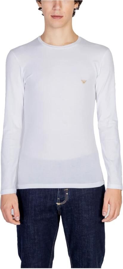 Emporio Armani Stretch Logo Geborduurd T-shirt Wit White Heren - Foto 5