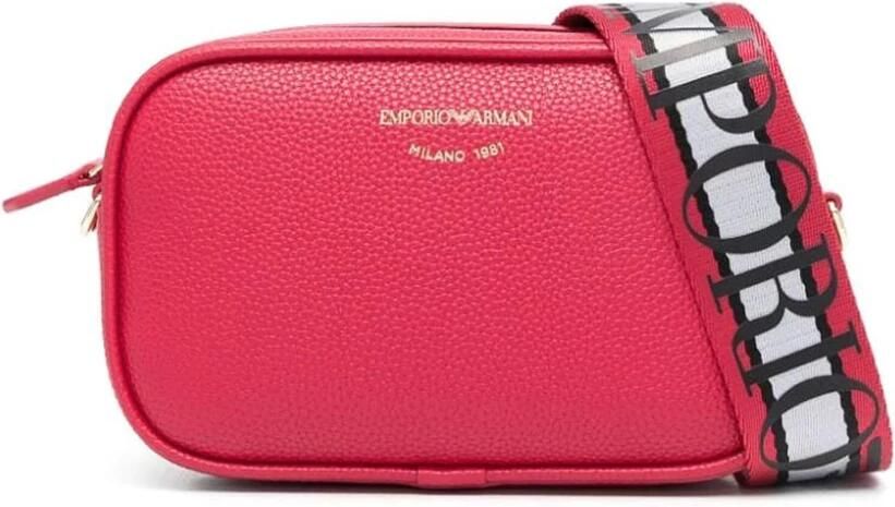 Emporio Armani Mini Tas Framboos Roze met Lint Schouderband en Logo Lettering Red Dames - Foto 3