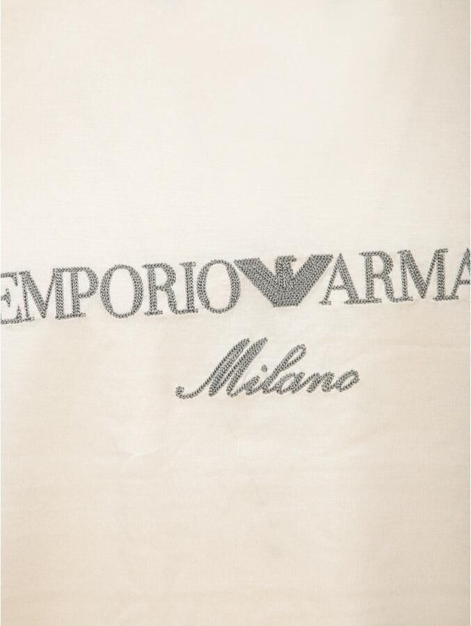 Emporio Armani Minimal Crewneck T-shirt Ivory Grey Logo White Heren - Foto 3
